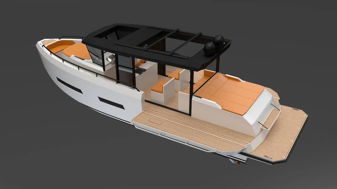 AIY 42 open — roof back, doors wide.